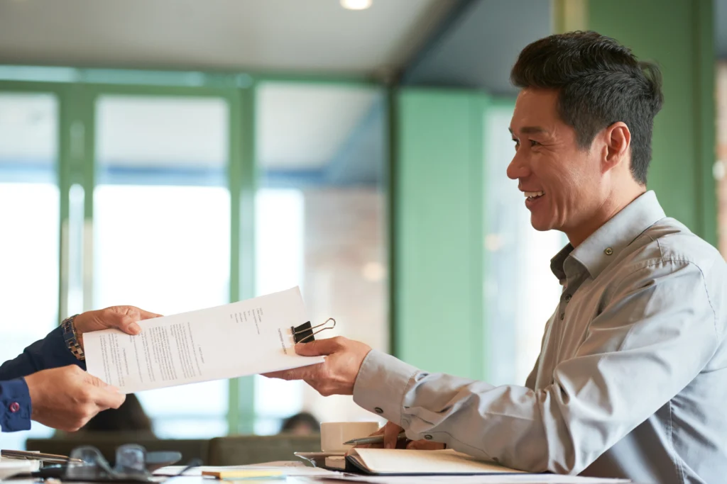 collect-the-right-documents-for-the-apostille-man-collecting-documents